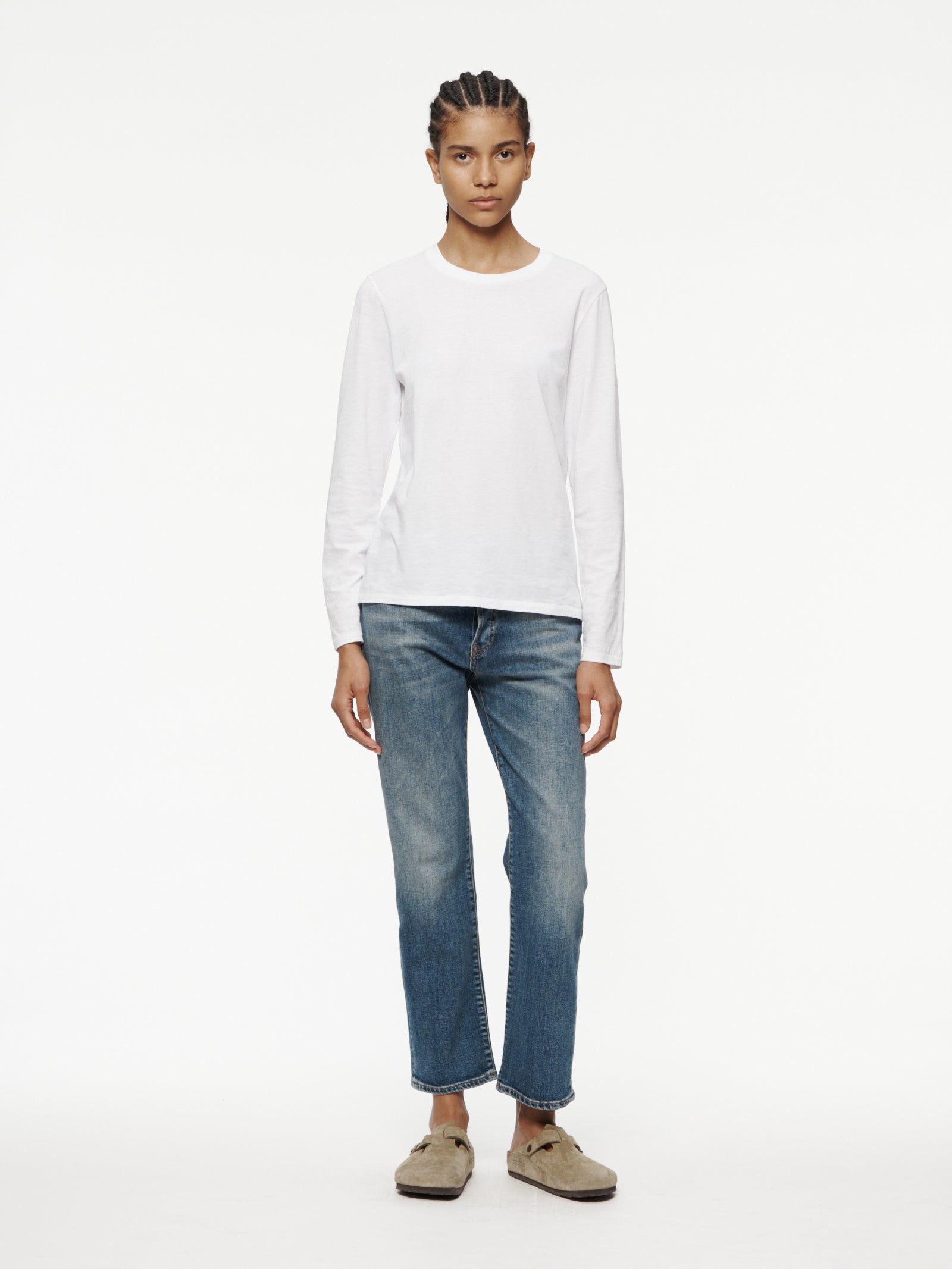 L/S Mini Boy Tee in White