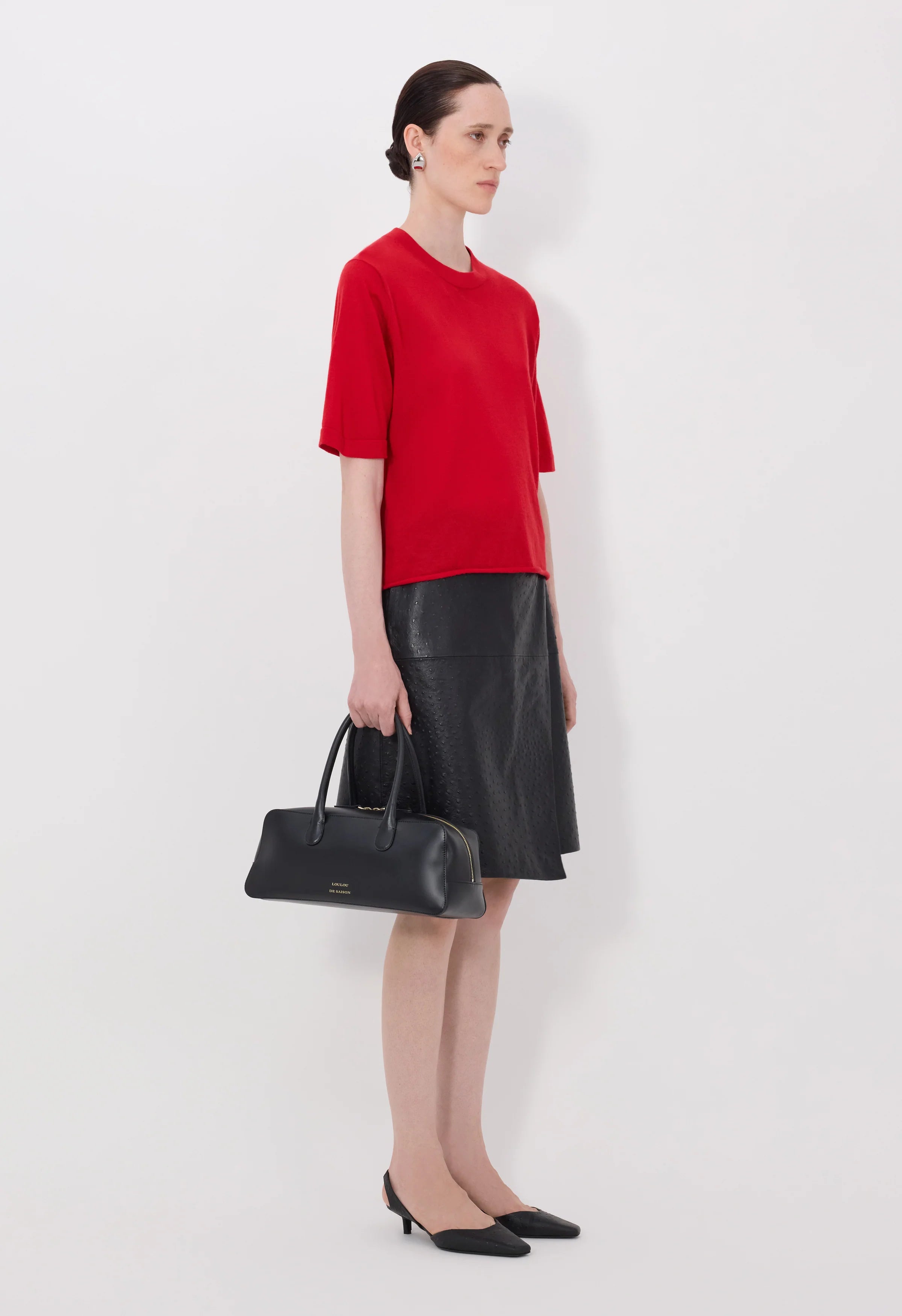 NALA Short-sleeve fluid cashmere top