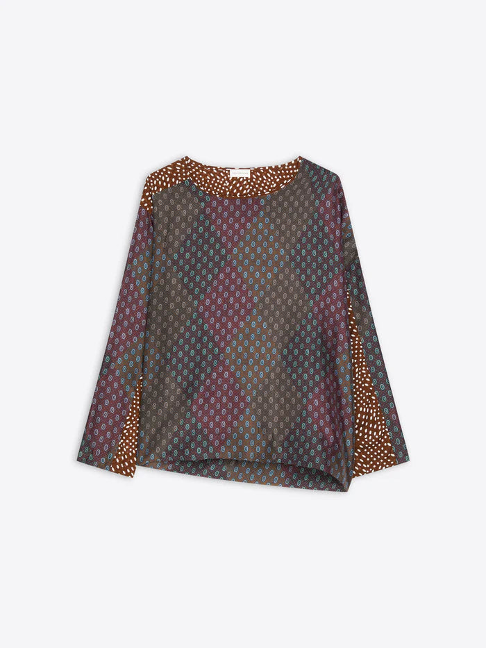 Silk contrast top