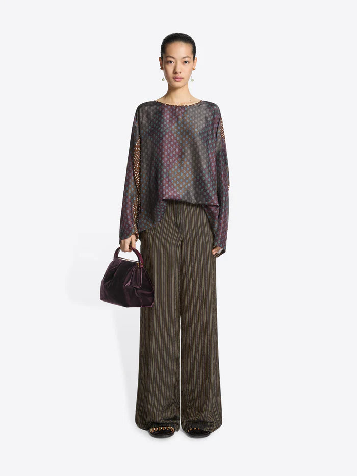 Silk contrast top