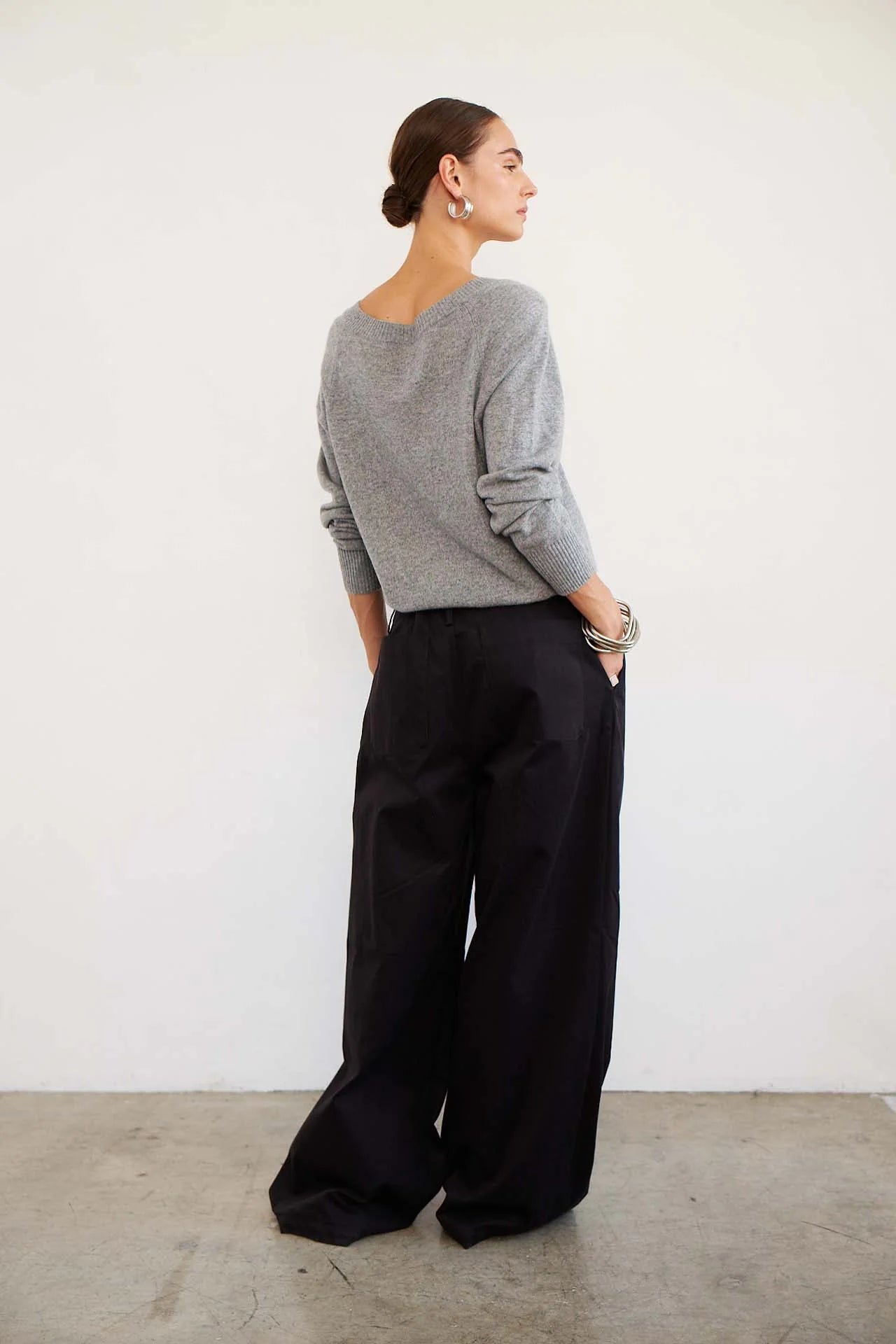 The Triple Pleat Pant in Black
