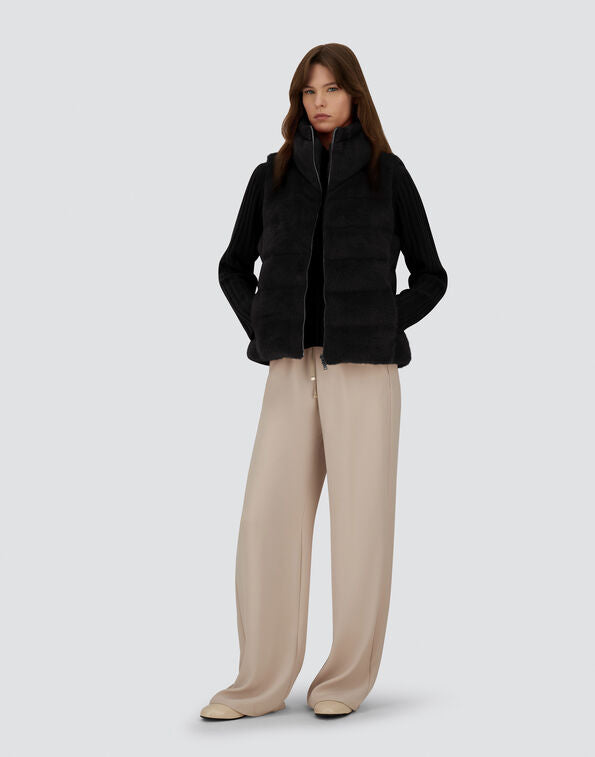 VEST IN LADY ALTERNATIVE FUR AND NYLON ULTRALIGHT