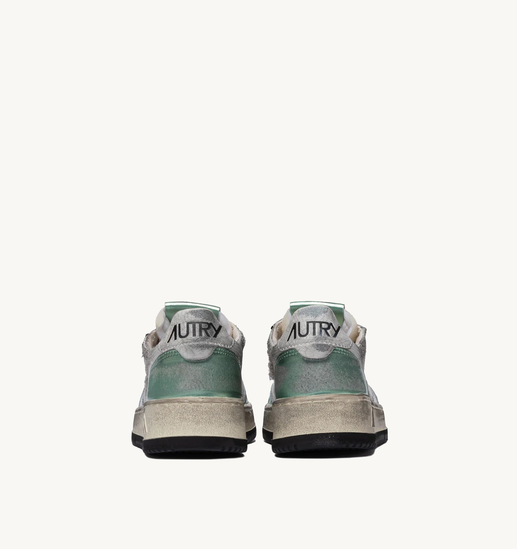 MEDALIST LOW SUPER VINTAGE SNEAKERS IN WHITE MESH, PASTEL GREEN SUEDE AND WHITE LEATHER