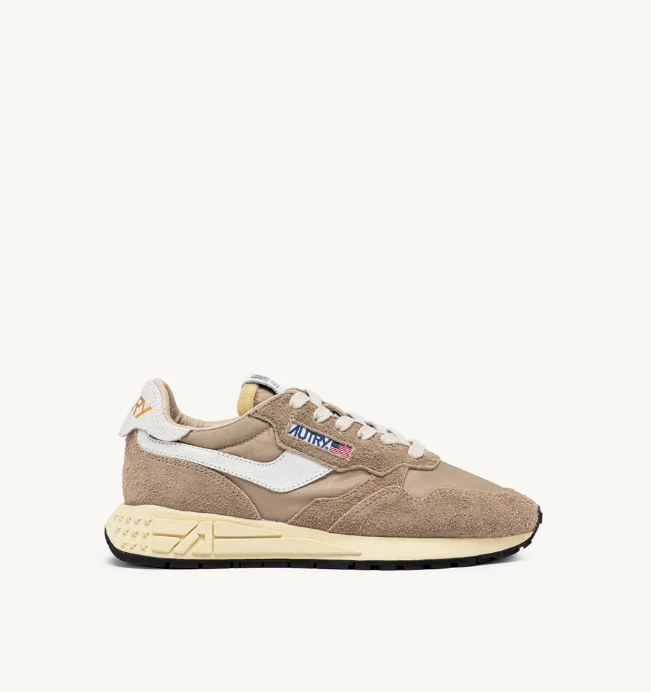 REELWIND LOW SNEAKERS IN PEPPER AND WHITE SUEDE AND NYLON
