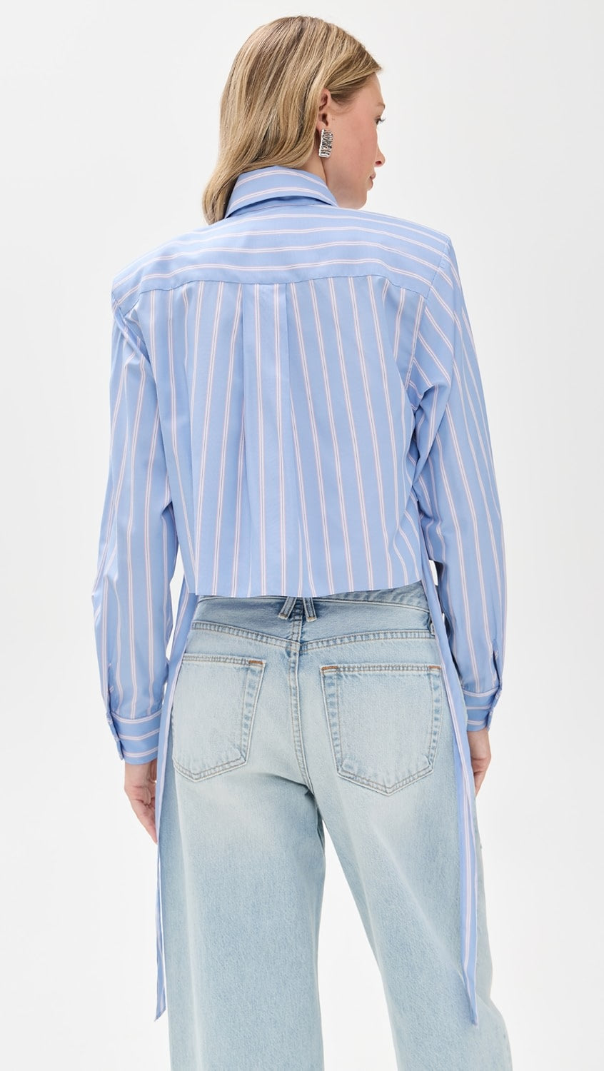 Randall Blue Stripe Long Sleeve Top