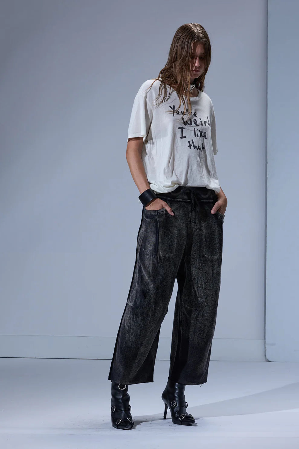 CROPPED PLEATED SWEATPANT